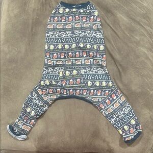 Blue Dog Jumpsuit with Winter Pattern and Sleeveless Design